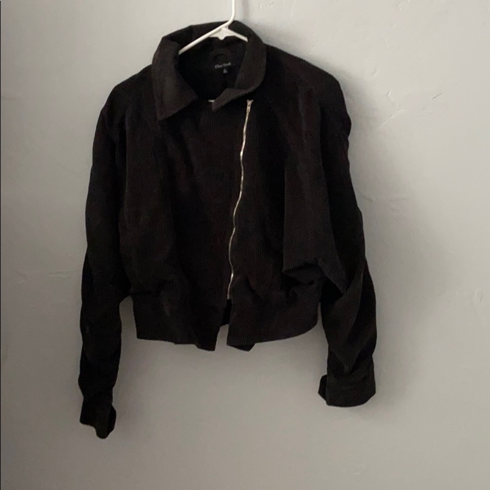 Olive Scent Black Ribbed Jacket - Picture 3 of 5